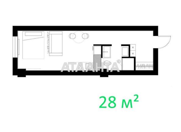 1-room apartment apartment by the address st. Gagarinskoe plato (area 28,0 m2) - Atlanta.ua - photo 16