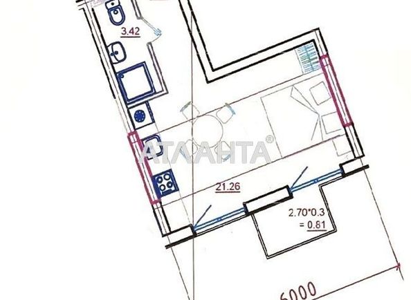 1-room apartment apartment by the address st. Primorskaya Suvorova (area 30,0 m2) - Atlanta.ua - photo 2