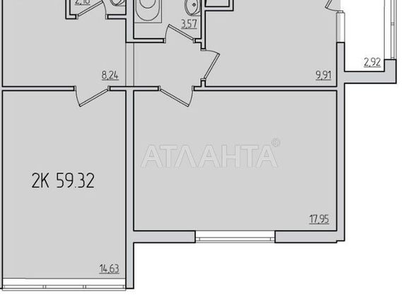 2-rooms apartment apartment by the address st. Zhemchuzhnaya (area 59 m²) - Atlanta.ua - photo 3