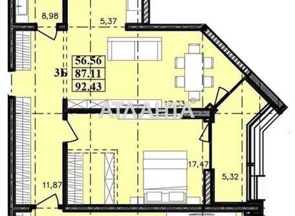 3-кімнатна квартира за адресою вул. Франка Івана (площа 93,5 м²) - Atlanta.ua - фото 15