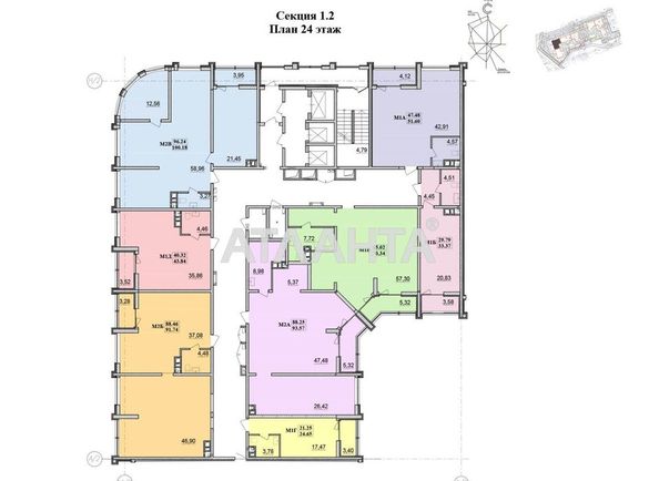 3-кімнатна квартира за адресою вул. Франка Івана (площа 93,5 м²) - Atlanta.ua - фото 17