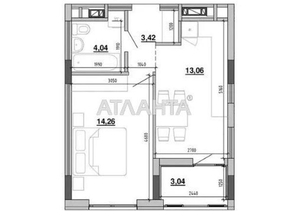 1-room apartment apartment by the address st. Novoznesenskaya ul (area 37,8 m2) - Atlanta.ua - photo 2