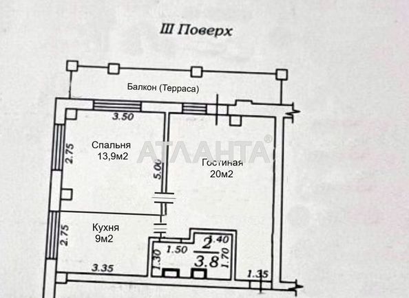 2-rooms apartment apartment by the address st. Mayskiy per (area 49,8 m2) - Atlanta.ua - photo 11