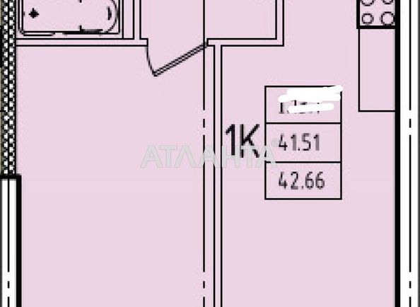 1-room apartment apartment by the address st. Genuezskaya (area 42,7 m²) - Atlanta.ua