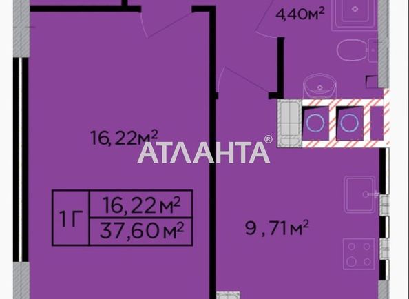1-room apartment apartment by the address st. Begovaya ul (area 37,6 m2) - Atlanta.ua - photo 13