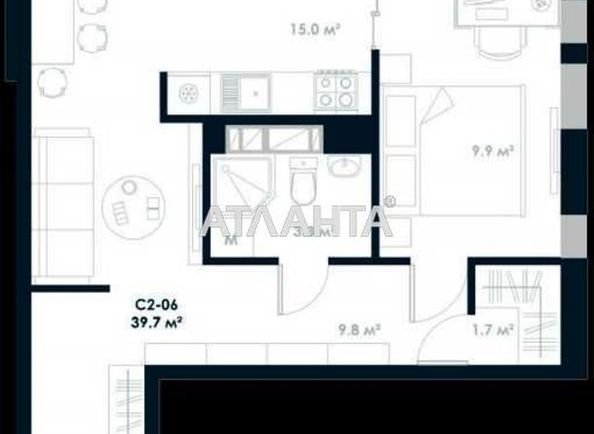 2-rooms apartment apartment by the address st. Odesskoe shosse (area 40,0 m2) - Atlanta.ua - photo 3