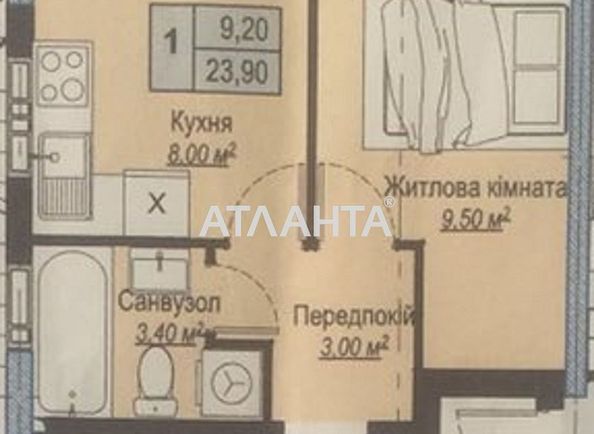 1-room apartment apartment by the address st. Yunosti (area 24,0 m2) - Atlanta.ua - photo 8