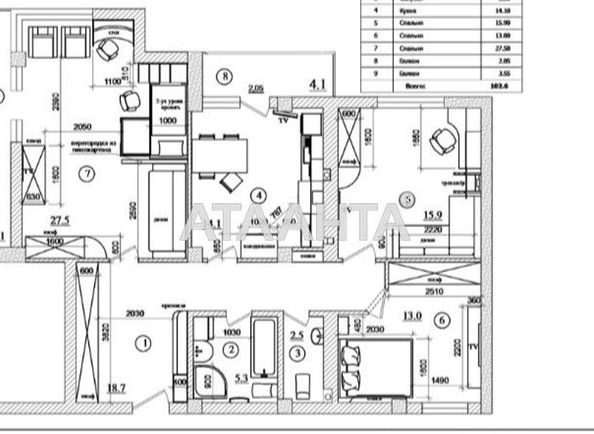 3-rooms apartment apartment by the address st. Tsvetaeva gen (area 97,0 m2) - Atlanta.ua - photo 28