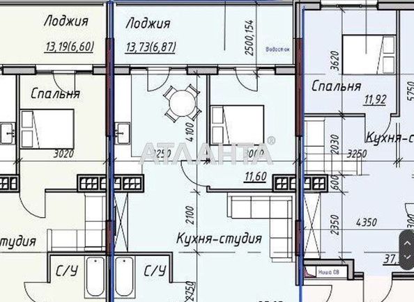 1-room apartment apartment by the address st. Mayachnyy per (area 61,1 m2) - Atlanta.ua - photo 2