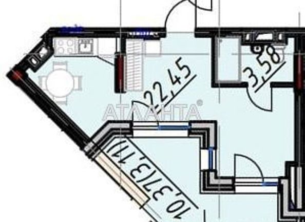1-room apartment apartment by the address st. Fontanskaya dor Perekopskoy Divizii (area 29,1 m²) - Atlanta.ua - photo 4