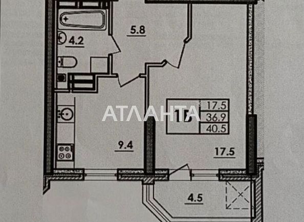 1-комнатная квартира по адресу Николаевская дор. (площадь 40,5 м2) - Atlanta.ua - фото 2