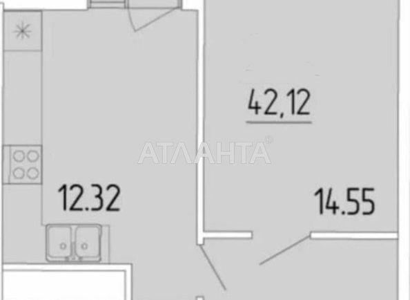 1-кімнатна квартира за адресою вул. Краснова (площа 42,1 м²) - Atlanta.ua - фото 3