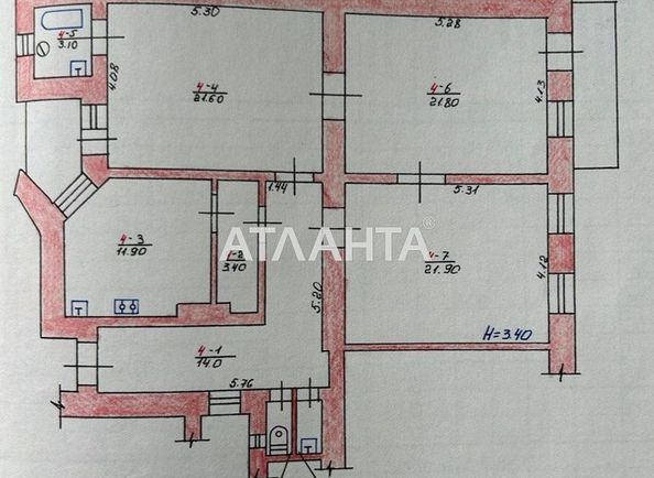 3-комнатная квартира по адресу ул. Гоголя Миколи (площадь 103 м²) - Atlanta.ua - фото 14