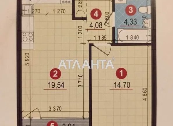 1-кімнатна квартира за адресою вул. Олександра Олеся (площа 47,0 м2) - Atlanta.ua - фото 4