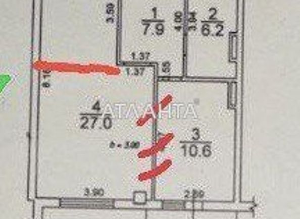 1-комнатная квартира по адресу ул. Грушевского Михаила (площадь 53,0 м2) - Atlanta.ua - фото 18