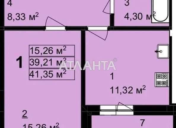 1-room apartment apartment by the address st. Shchiretskaya ul (area 41,4 m2) - Atlanta.ua - photo 3