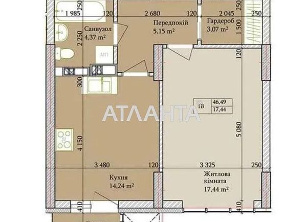 1-room apartment apartment by the address st. Ul Baggovutovskaya (area 47,0 m2) - Atlanta.ua - photo 3
