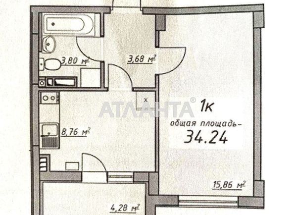 1-комнатная квартира по адресу ул. Массив 10 (площадь 34,2 м2) - Atlanta.ua - фото 4