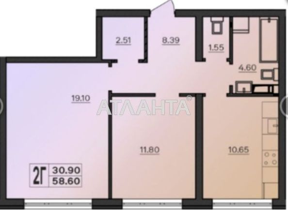 2-rooms apartment apartment by the address st. Marselskaya (area 58,6 m2) - Atlanta.ua - photo 6