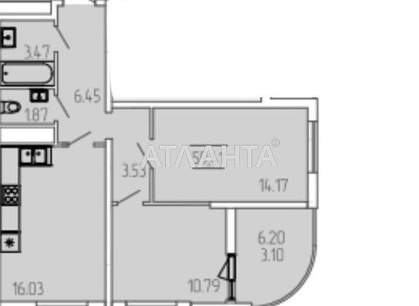1-room apartment apartment by the address st. Krasnova (area 59,4 m²) - Atlanta.ua