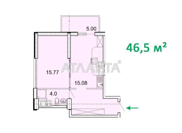 1-room apartment apartment by the address st. Topolinnyy per (area 46,5 m2) - Atlanta.ua - photo 18