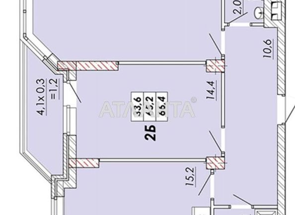 2-кімнатна квартира за адресою Овідіопольська дор. (площа 66,4 м²) - Atlanta.ua - фото 2