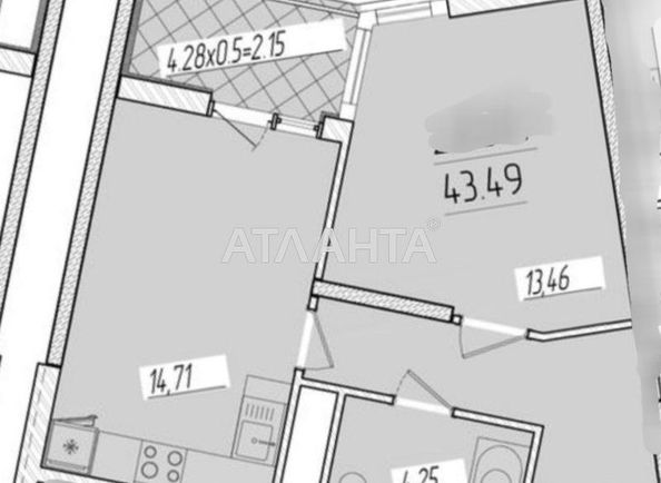 1-кімнатна квартира за адресою вул. Краснова (площа 43,5 м²) - Atlanta.ua - фото 3