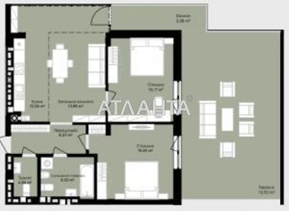 2-rooms apartment apartment by the address st. Okruzhnaya ul (area 93,4 m2) - Atlanta.ua - photo 8