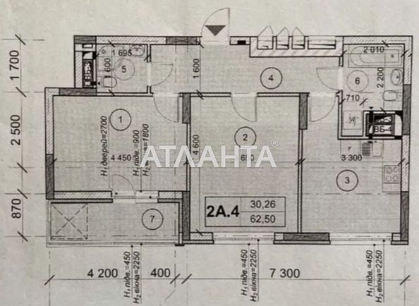 2-комнатная квартира по адресу ул. Заболотного (площадь 64,0 м2) - Atlanta.ua - фото 7