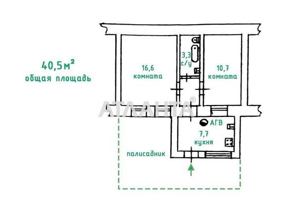 2-rooms apartment apartment by the address st. Prokhorovskaya Khvorostina (area 40,5 m²) - Atlanta.ua - photo 2
