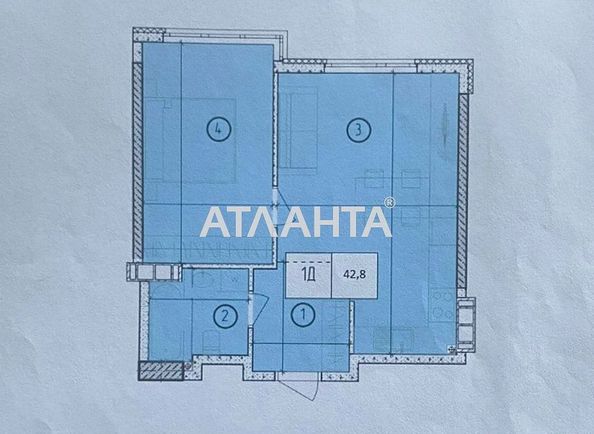 1-комнатная квартира по адресу ул. Филатова ак. (площадь 42,8 м2) - Atlanta.ua