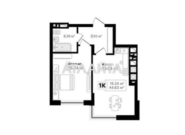 1-room apartment apartment by the address st. Lesnaya (area 45,0 m2) - Atlanta.ua - photo 2