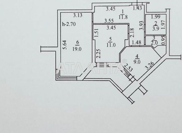 2-rooms apartment apartment by the address st. Ovidiopolskaya dor (area 58,4 m2) - Atlanta.ua