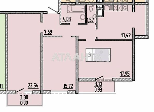 3-rooms apartment apartment by the address st. Zhemchuzhnaya (area 84,7 m2) - Atlanta.ua - photo 22