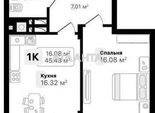1-room apartment apartment by the address st. Lesnaya (area 45,5 m2) - Atlanta.ua - photo 11