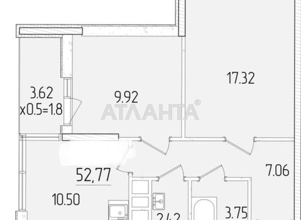 2-комнатная квартира по адресу ул. Краснова (площадь 52,8 м²) - Atlanta.ua - фото 4