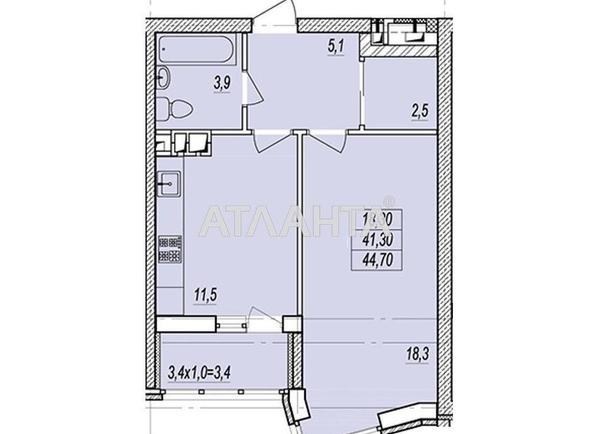 1-room apartment apartment by the address st. Prokhorovskaya Khvorostina (area 44,7 m²) - photo 16 1-room apartment apartment by the address st. Prokhorovskaya Khvorostina (area 44,7 m²) - Atlanta.ua - photo 16