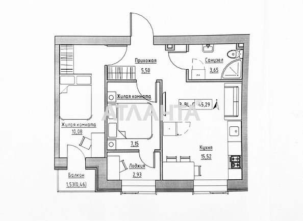 2-rooms apartment apartment by the address st. Spreysa (area 45,3 m2) - Atlanta.ua - photo 12
