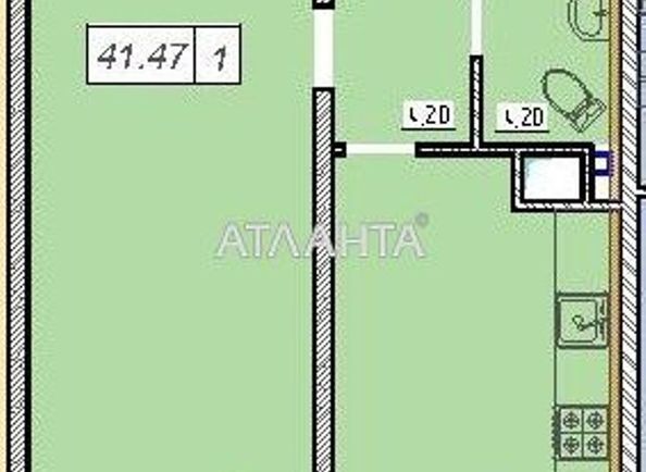 1-room apartment apartment by the address st. Zhemchuzhnaya (area 41,5 m²) - Atlanta.ua - photo 8