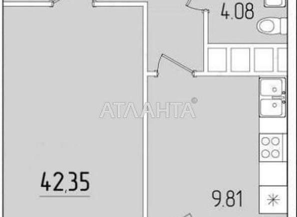 1-комнатная квартира по адресу ул. Краснова (площадь 42 м²) - Atlanta.ua - фото 2