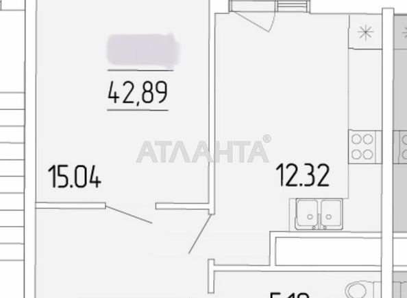 1-комнатная квартира по адресу ул. Краснова (площадь 43,2 м²) - Atlanta.ua - фото 2