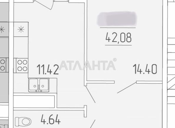1-комнатная квартира по адресу ул. Краснова (площадь 41,7 м²) - Atlanta.ua - фото 6