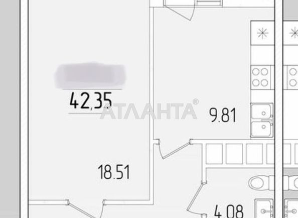 1-room apartment apartment by the address st. Krasnova (area 42,4 m²) - Atlanta.ua - photo 7