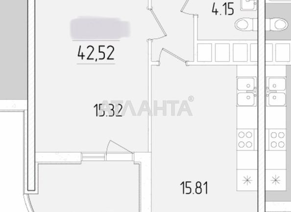 1-кімнатна квартира за адресою вул. Краснова (площа 42,4 м²) - Atlanta.ua - фото 15