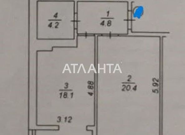 1-комнатная квартира по адресу ул. Возрождения (площадь 47,0 м2) - Atlanta.ua - фото 12