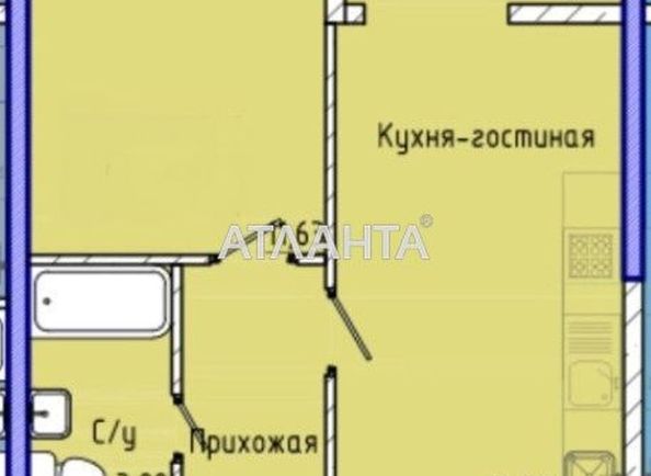 1-room apartment apartment by the address st. Kamanina (area 40,8 m2) - Atlanta.ua - photo 5