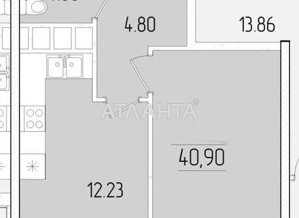 1-room apartment apartment by the address st. Krasnova (area 40,9 m²) - Atlanta.ua - photo 2