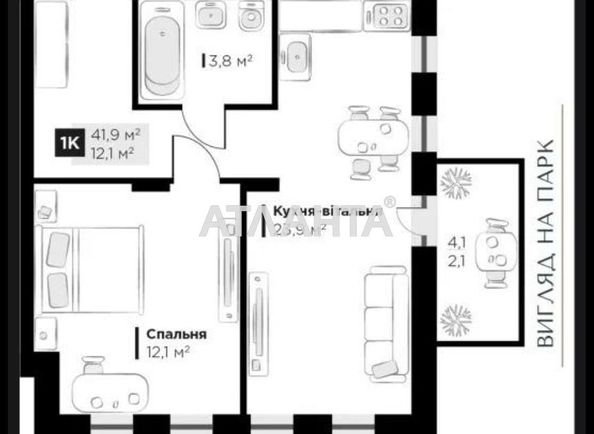 1-room apartment apartment by the address st. Orlika Pilipa (area 42,0 m2) - Atlanta.ua - photo 5
