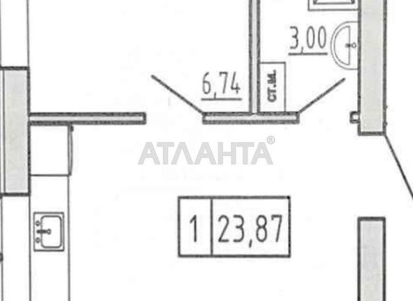 1-комнатная квартира по адресу ул. Спрейса (площадь 23,9 м²) - Atlanta.ua - фото 10