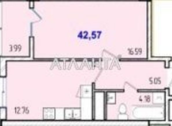 1-комнатная квартира по адресу ул. Жемчужная (площадь 42,2 м²) - Atlanta.ua - фото 10